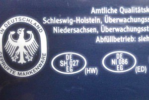 Lebensmittelkennzeichnung zur Bestimmung der Herstellers
